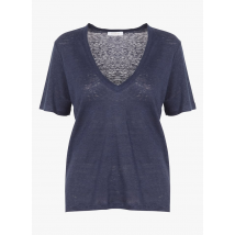 Kookai - Leinen-t-shirt mit v-ausschnitt - Größe 2 - Blau