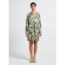 See U Soon - Halflange jurk met ronde hals en print - 2 Maat - Beige