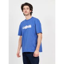Edwin - Katoenen t-shirt met zeefdruk - L Maat - Blauw
