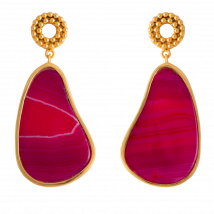 Lavani Jewels - Boucles d'oreilles en pierre naturelle - Taille Unique - Rose