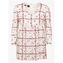Pinko - Robe courte Col V imprimé floral - Taille 44 - Rouge