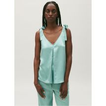 Claudie Pierlot - Satijnachtige top met v-hals - 34 Maat - Groen