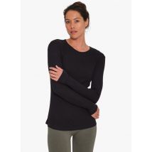 Yoga Searcher - Camiseta recta de mezcla de algodón con cuello redondo - Talla M - Negro