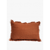 Bed And Philosophy - Coussin à franges 60x40 cm en laine mélangée - Taille 40x60 cm - Rouge