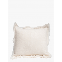Bed And Philosophy - Coussin à franges 60x40 cm en laine mélangée - Taille 40x60 cm - Beige