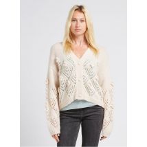 Louise Misha - Losvallend wollen vest met v-hals - L Maat - Roze