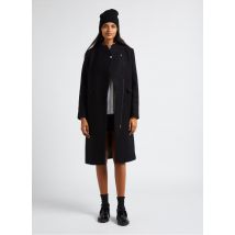 One Step - Abrigo largo con cuello alto de mezcla de lana - Talla 36 - Negro