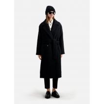 The Kooples - Lange jas met reverskraag wolblend - 38 Maat - Zwart