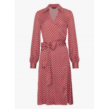 Tara Jarmon - Lange jurk met v-hals - reverskraag en print - 36 Maat - Rood