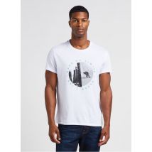 Ikks - Katoenen t-shirt met ronde hals en zeefdruk - M Maat - Wit