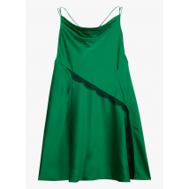 Tara Jarmon - Lange - satijnachtige jurk met watervalhals - 42 Maat - Groen