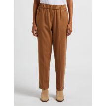 Pomandere - Carrotbroek van wollen flanel - 42 Maat - Bruin