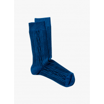 Royalties - Gebreide sokken met iers patroontje katoenblend - 40/45 Maat - Blauw