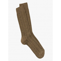 Royalties - Gebreide sokken met korenaarpatroon - 36/40 Maat - Kakigroen