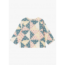 Petit Bateau - Bluse aus baumwollgaze mit rundhalskragen und print - Größe 24M - Weiß