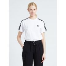 Adidas - Gestreept - katoenen t-shirt met ronde hals - L Maat - Wit