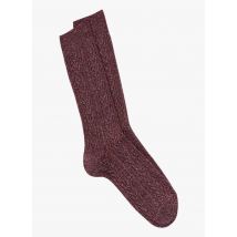 Royalties - Gebreide sokken met korenaarpatroon - 36/40 Maat - Prune