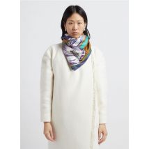 Inoui Editions - Vierkant - zijden sjaaltje met print - Een Maat - Groen