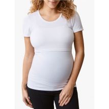 Boob - Zwangerschaps- en borstvoedings-t-shirt met ronde hals katoenblend - XS Maat - Wit