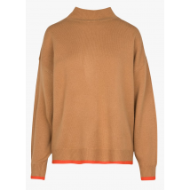 Mkt - Merinowollen trui met opstaande kraag - L Maat - Bruin