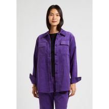 Suncoo - Gerade geschnittene hemdjacke aus gerippter baumwolle mit klassischem kragen - Größe 1 - Violett