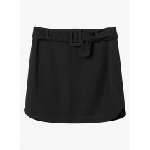 Desigual - Jupe courte droite à broderies - Taille XS - Noir