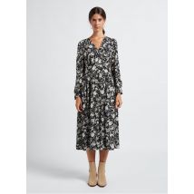 The Korner - Robe midi Col V imprimée - Taille 36 - Noir