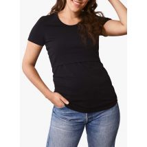 Boob - Zwangerschaps- en borstvoedings-t-shirt met ronde hals katoenblend - S Maat - Zwart