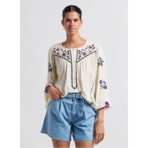 Louise Misha - Ruimvallende top met ronde hals - 40 Maat - Beige