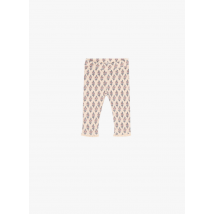 The New Society - Katoenen legging met ribtextuur en print - 18M Maat - Roze