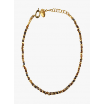 Une A Une - Bracelet avec perles en pierres oeil du tigre - Taille Unique - Marron