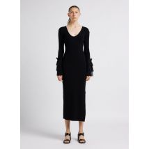 Twinset - Lange jurk met ronde hals - S Maat - Zwart