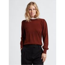 La Petite Etoile - Pull col rond en dentelle - Taille 3 - Marron