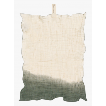 Bed And Philosophy - Katoenen handdoek met dip-dye-print - 30x45 cm Maat - Kakigroen