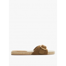 Mango - Platte - leren sandalen - 41 Maat - Beige