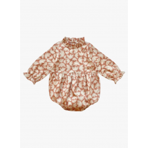 Apaches Collections - Katoenen speelpakje met hoge kraag en print - 3M Maat - Beige