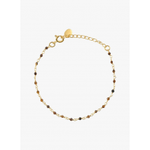 Une A Une - Pulsera de cadena con piedras talladas - Talla única - Marrón