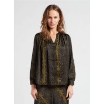 La Petite Etoile - Satijnachtige blouse met hanleykraag - 2 Maat - Zwart