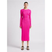 Twinset - Halflange jurk van ribtricot met ronde hals - M Maat - Roze
