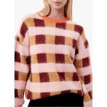 Frnch - Geruite trui met ronde hals - S Maat - Roze