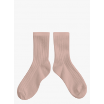 Collegien - Sokken met ribbeltextuur katoenblend - 21/23 Maat - Roze