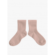 Collegien - Sokken met ribbeltextuur katoenblend - 18/20 Maat - Roze