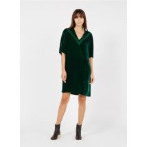 Mm6 Maison Margiela - Vestido corto de terciopelo con cuello de pico - Talla 42 - Verde