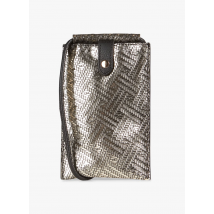 Pieces - Leren telefoontasje - Een Maat - Goudkleurige