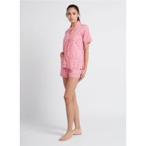 Germaine Des Pres - Pijama de algodón de cuadros - Talla M - Rosa