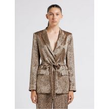 Twinset - Blazer met luipaardprint - 46 Maat - Bruin