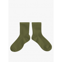 Collegien - Chaussettes côtelées en coton mélangé - Taille 28/31 - Vert