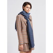 Moismont - Wollen foulard met print - Een Maat - Blauw
