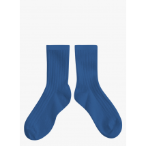 Collegien - Sokken met ribbeltextuur katoenblend - 18/20 Maat - Blauw