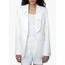 Zadig&voltaire - Blazer met sjaalkraag en studs - 34 Maat - Wit